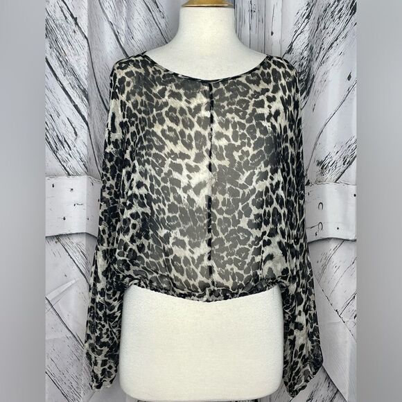 Emerson Thorpe Silk Leopard Print Top S - Picture 1 of 8